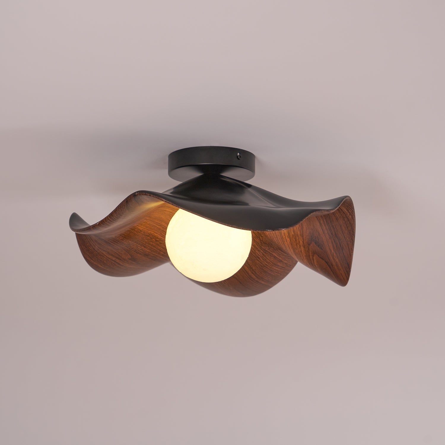 Lanoe Ceiling Light Wood Black&White | ventumra