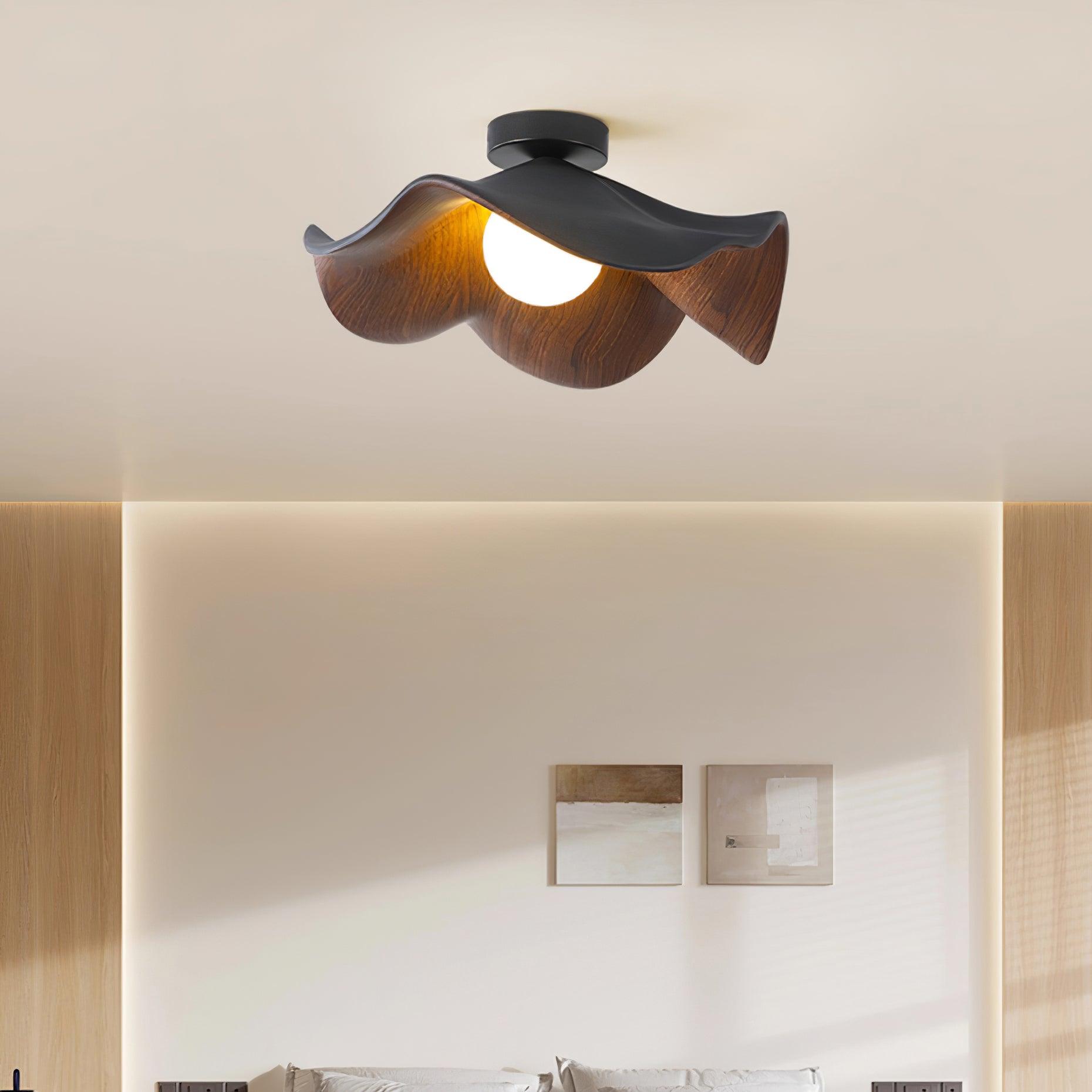 Lanoe Ceiling Light Wood Black&White | ventumra