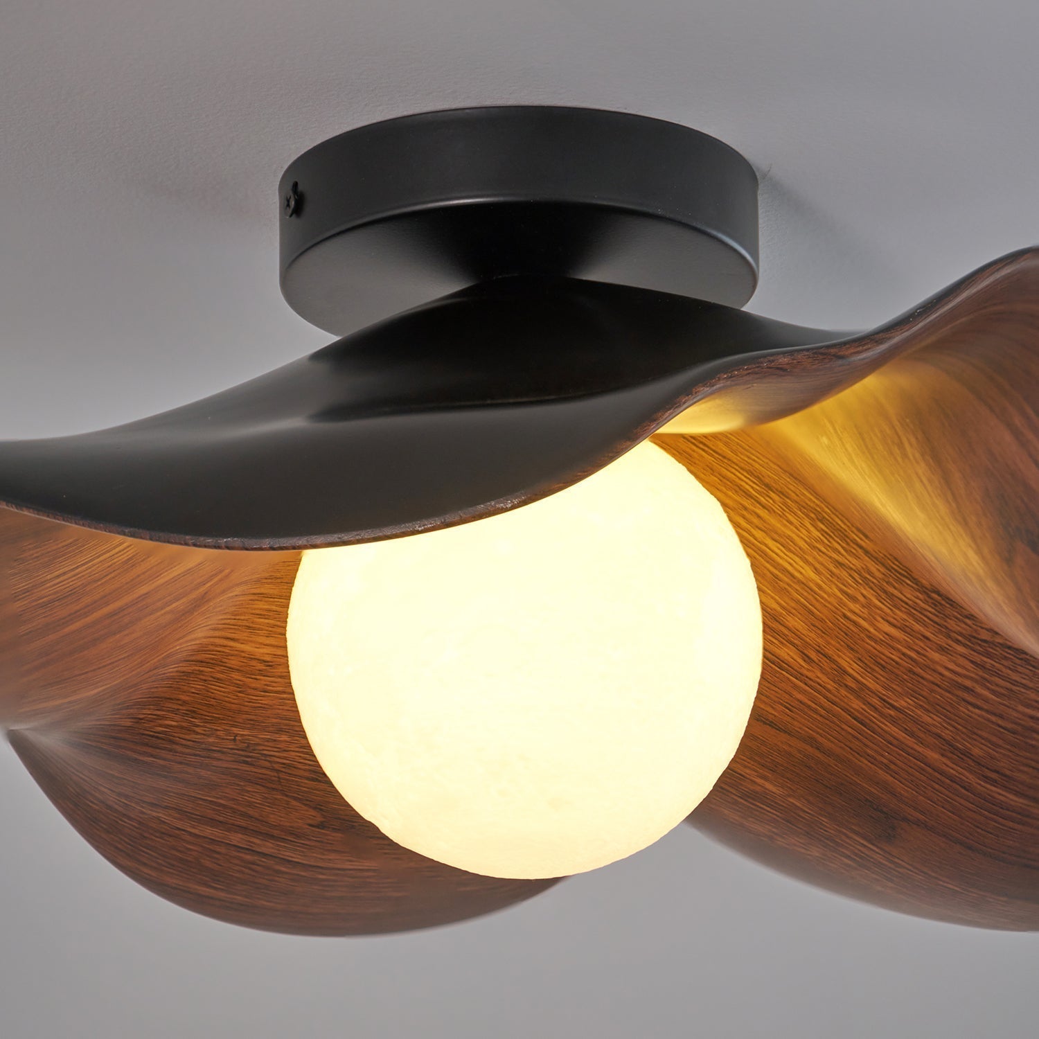 Lanoe Ceiling Light Wood Black&White | ventumra