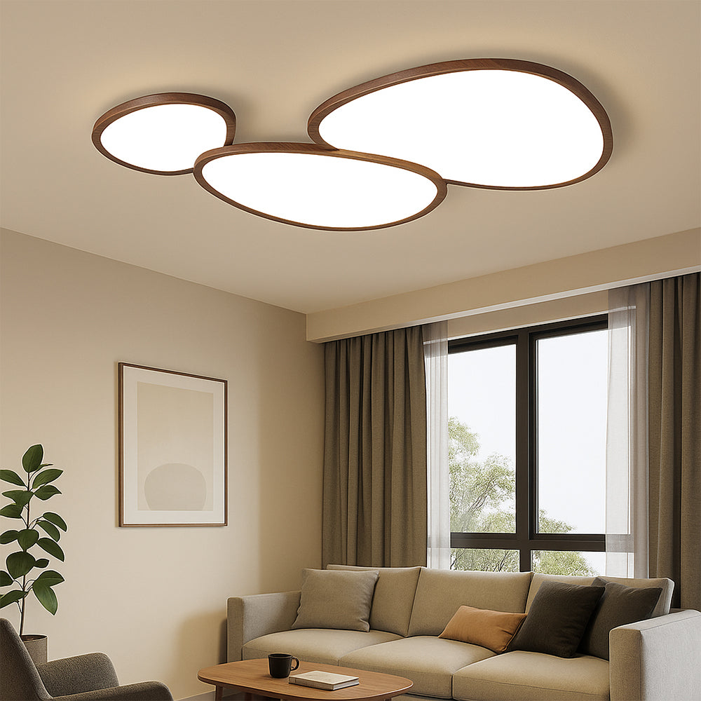 Scandinavian Wood Flush Ceiling Light | Ventumra