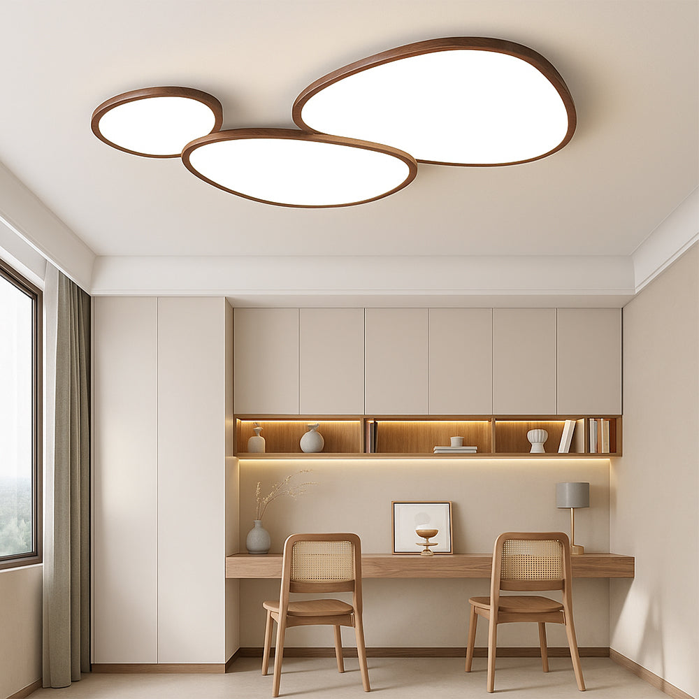 Scandinavian Wood Flush Ceiling Light | Ventumra