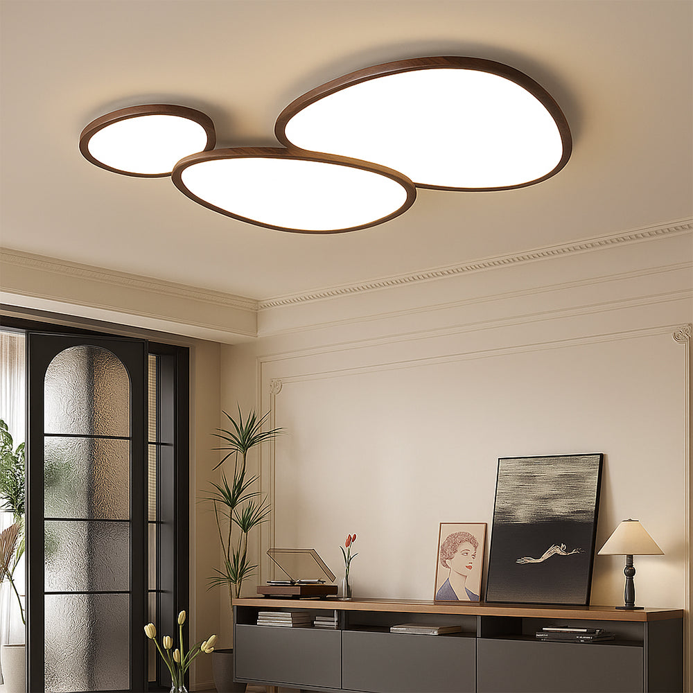 Scandinavian Wood Flush Ceiling Light | Ventumra