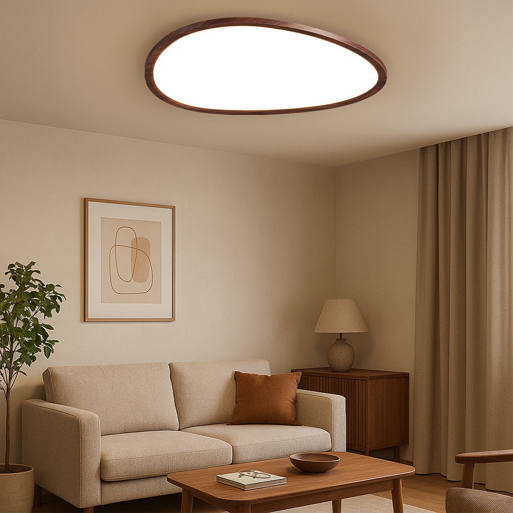 Scandinavian Wood Flush Ceiling Light | Ventumra