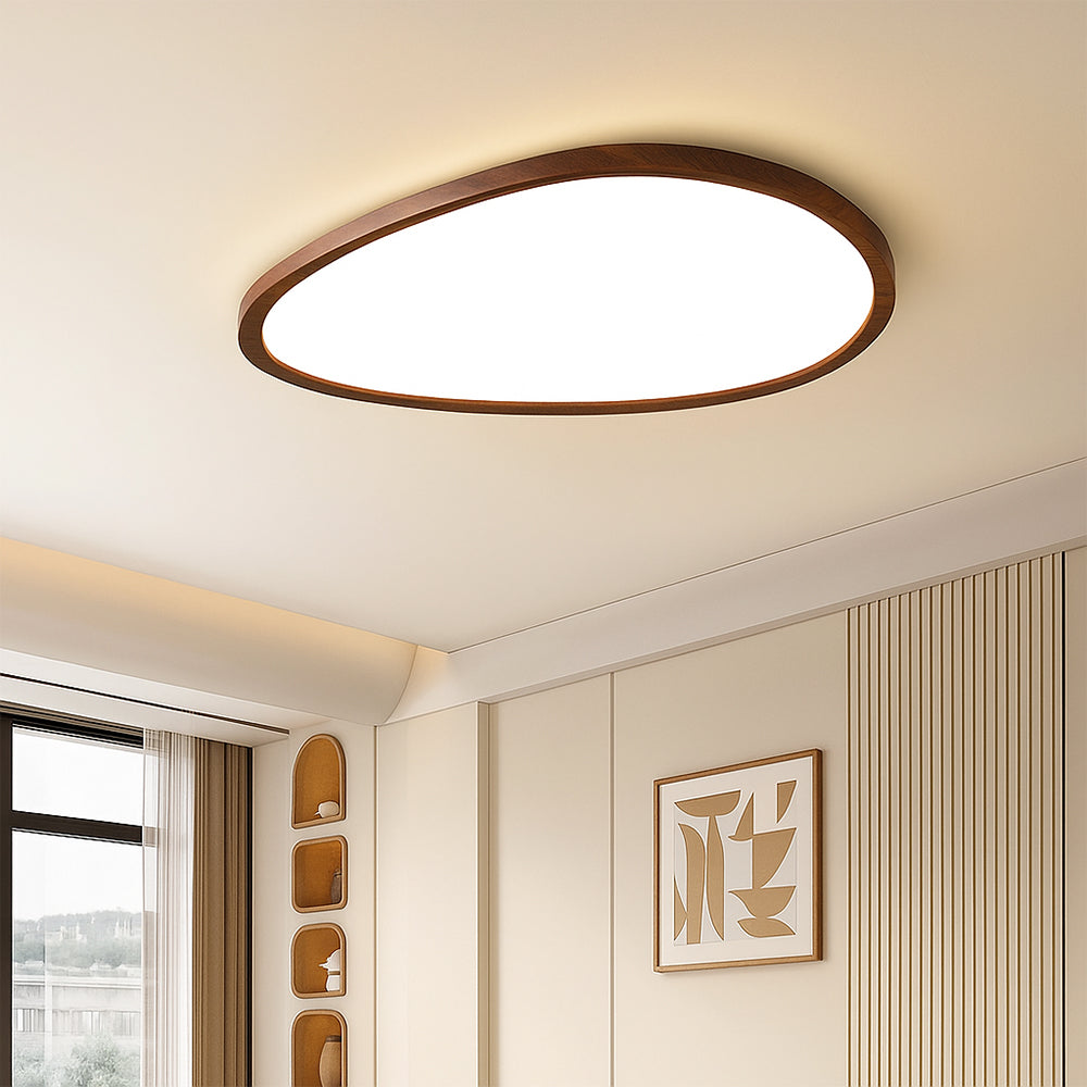 Scandinavian Wood Flush Ceiling Light | Ventumra