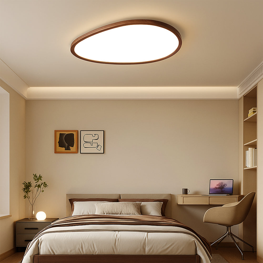 Scandinavian Wood Flush Ceiling Light | Ventumra