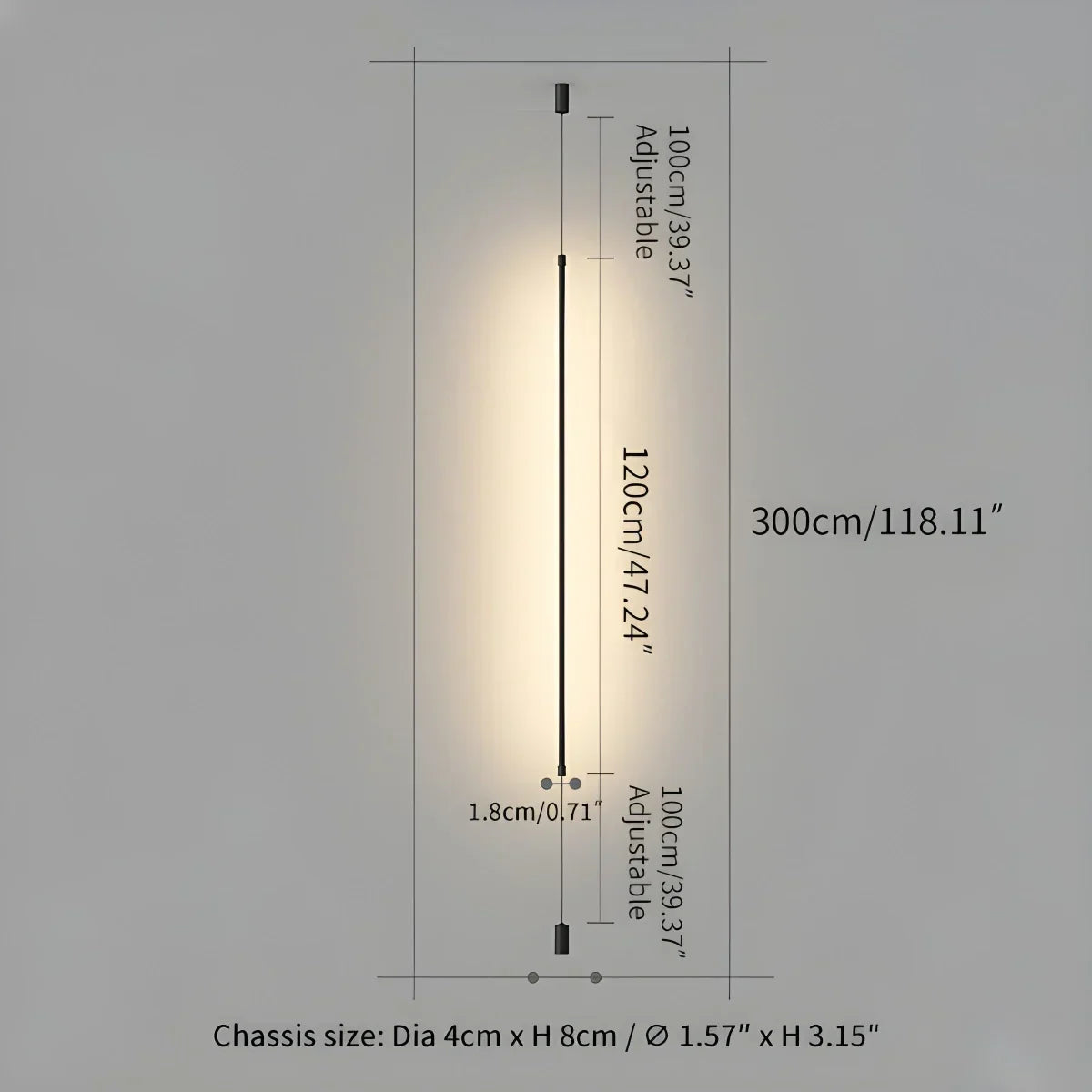 Hohe lineare LED-Leuchte für moderne Innenräume und offene Bereiche | Ventumra