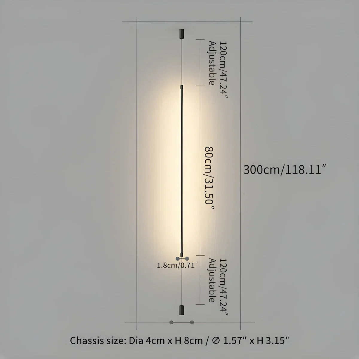 Hohe lineare LED-Leuchte für moderne Innenräume und offene Bereiche | Ventumra