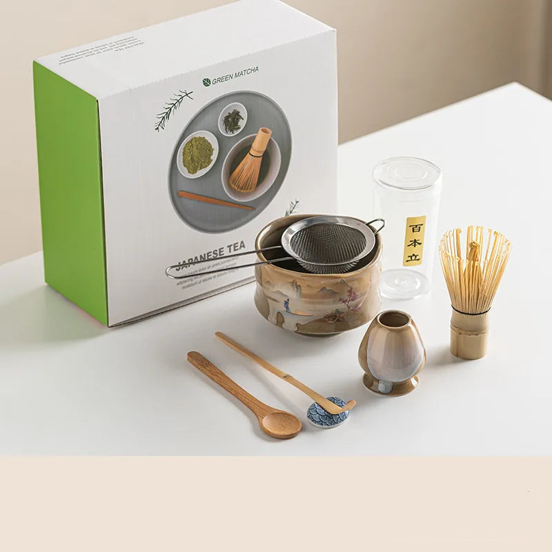 7-Piece Ceramic Matcha Set for Traditional Tea Ceremony | Ventumra