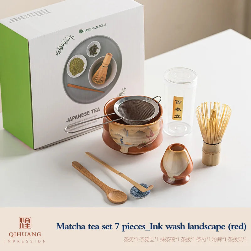 7-Piece Ceramic Matcha Set for Traditional Tea Ceremony | Ventumra