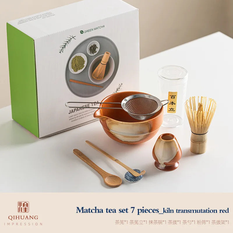 7-Piece Ceramic Matcha Set for Traditional Tea Ceremony | Ventumra