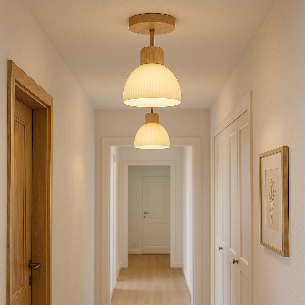 Amber Pleated Glass Pendant Light | Ventumra