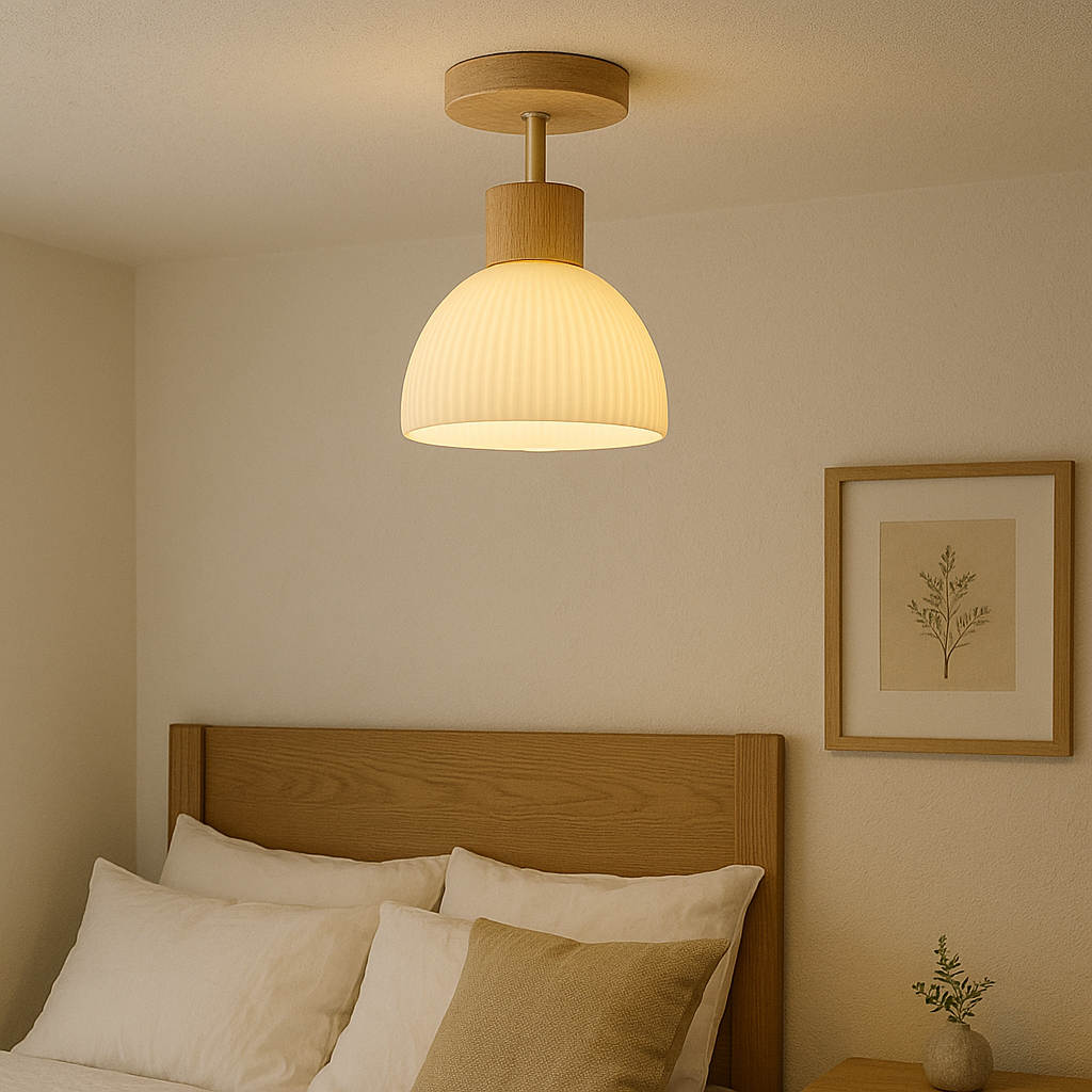 Amber Pleated Glass Pendant Light | Ventumra