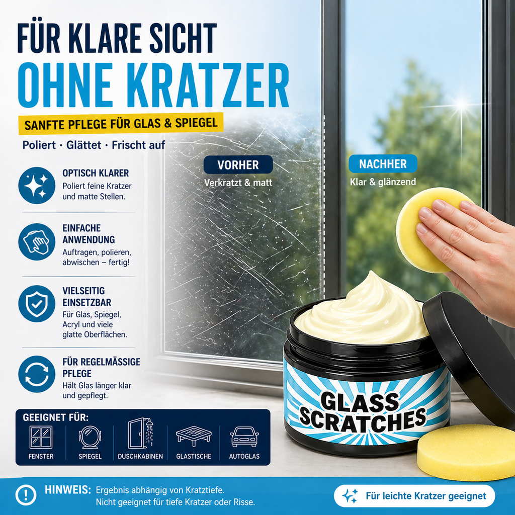 Glass Polishing Paste for Minor Scratch Removal and Shine
