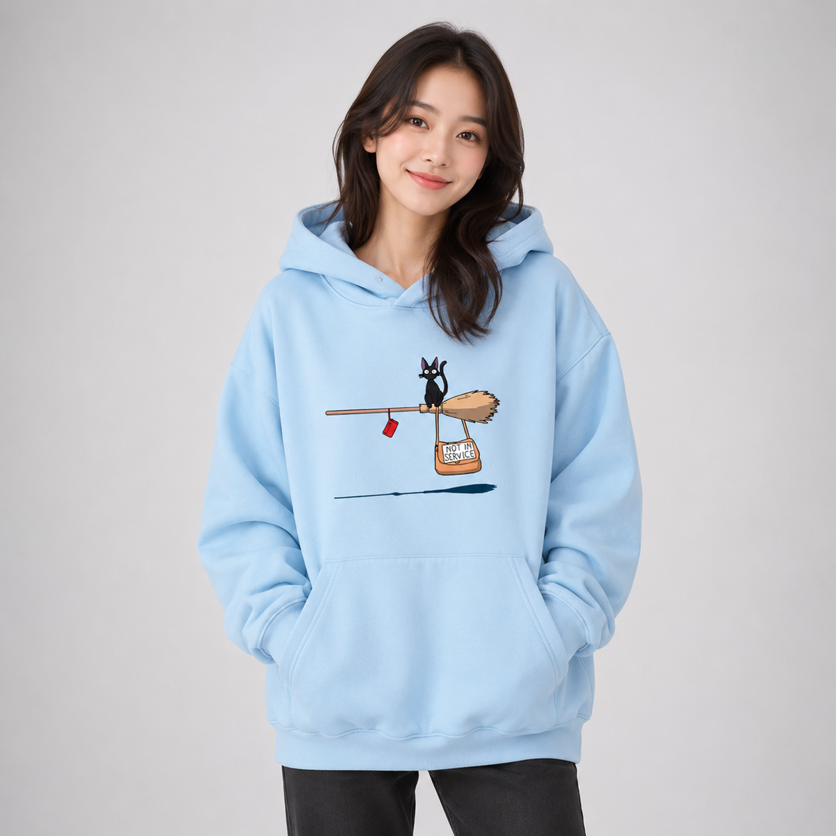 kawaiies-softtoys-plushies-kawaii-plush-Kiki's Delivery Service Black Cat Unisex Hoodie Apparel 