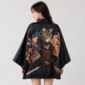 kawaiies-softtoys-plushies-kawaii-plush-Japanese-themed Sakura Samurai Cat Print Unisex Kimono Kimono 