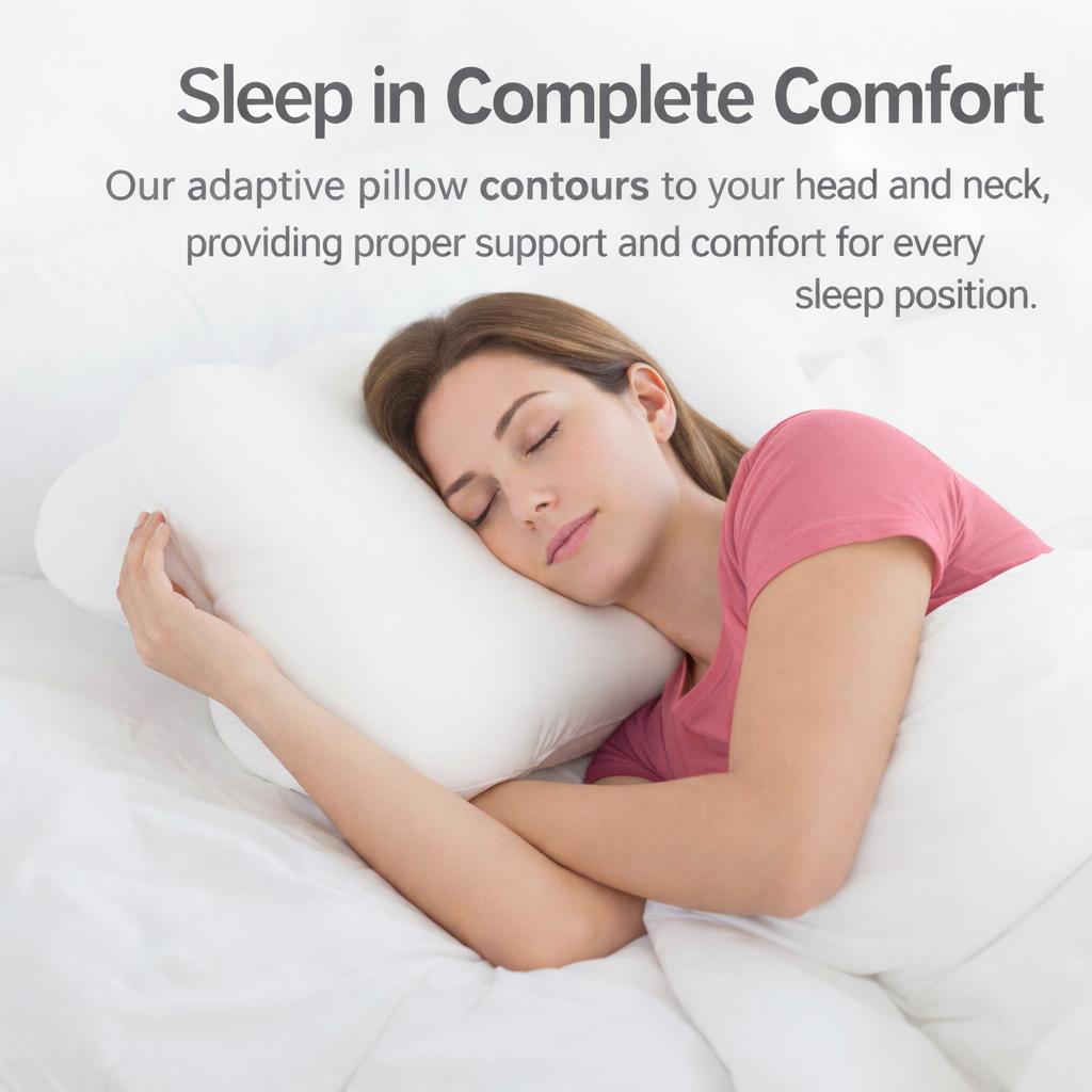 Oreiller de lit en mousse à mémoire de forme adaptative pour toutes les positions de sommeil | Ventumra