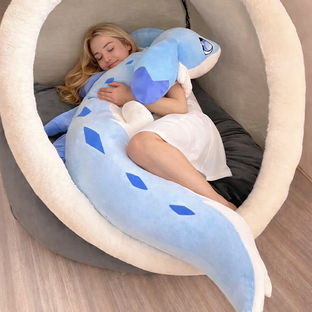 Peluche dragon bleu layette kawaii allongé Sofi | ventumra