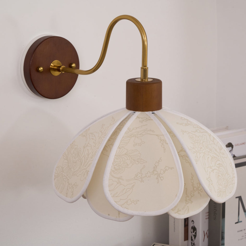 Yuki Wall Lamp Floral Wood Fabirc | ventumra