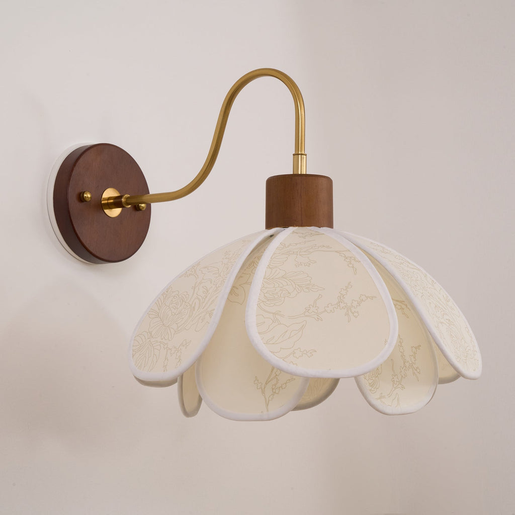 Yuki Wall Lamp Floral Wood Fabirc | ventumra