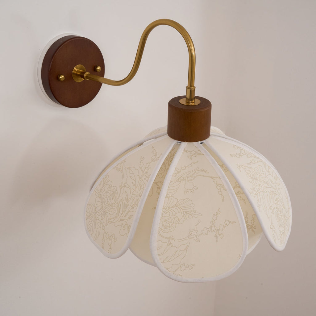 Yuki Wall Lamp Floral Wood Fabirc | ventumra