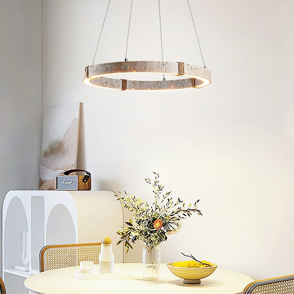 Lumae Ring Travertine Pendant Light | ventumra