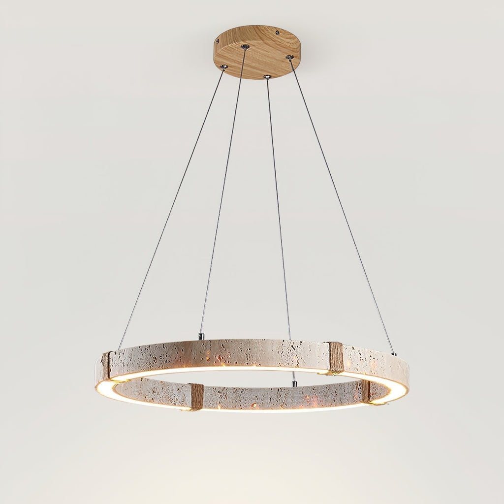 Lumae Ring Travertine Pendant Light - Neutralighting