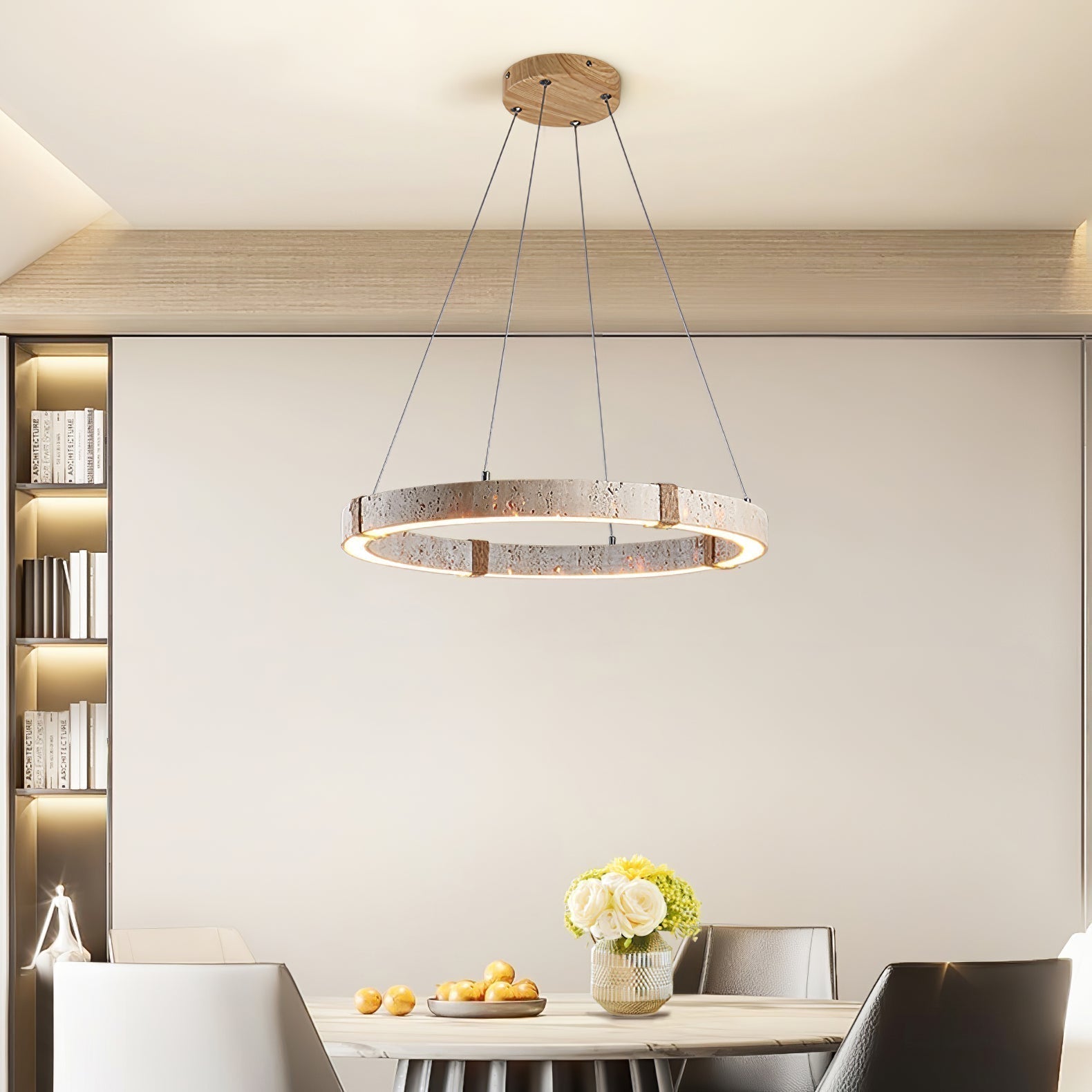 Lumae Ring Travertine Pendant Light | ventumra