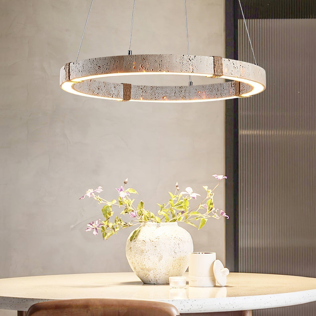 Lumae Ring Travertine Pendant Light | ventumra