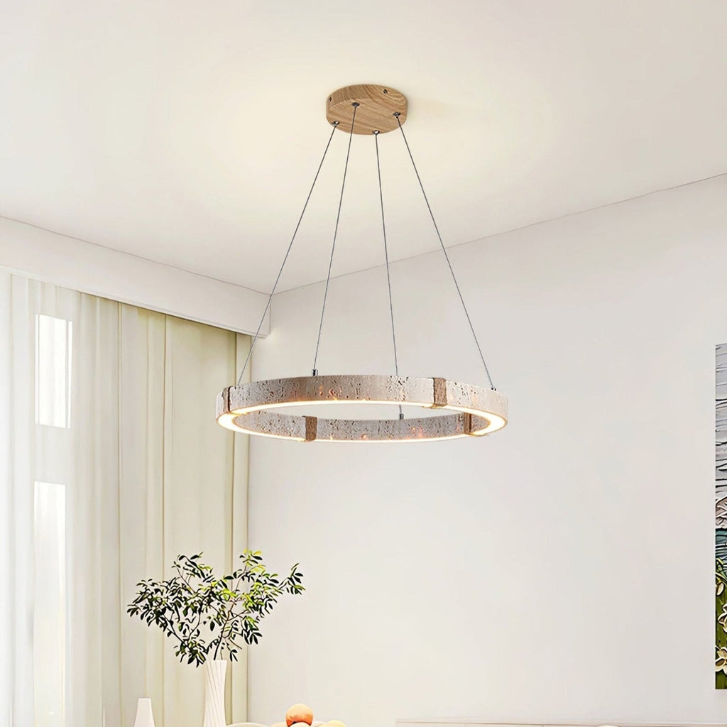 Lumae Ring Travertine Pendant Light | ventumra