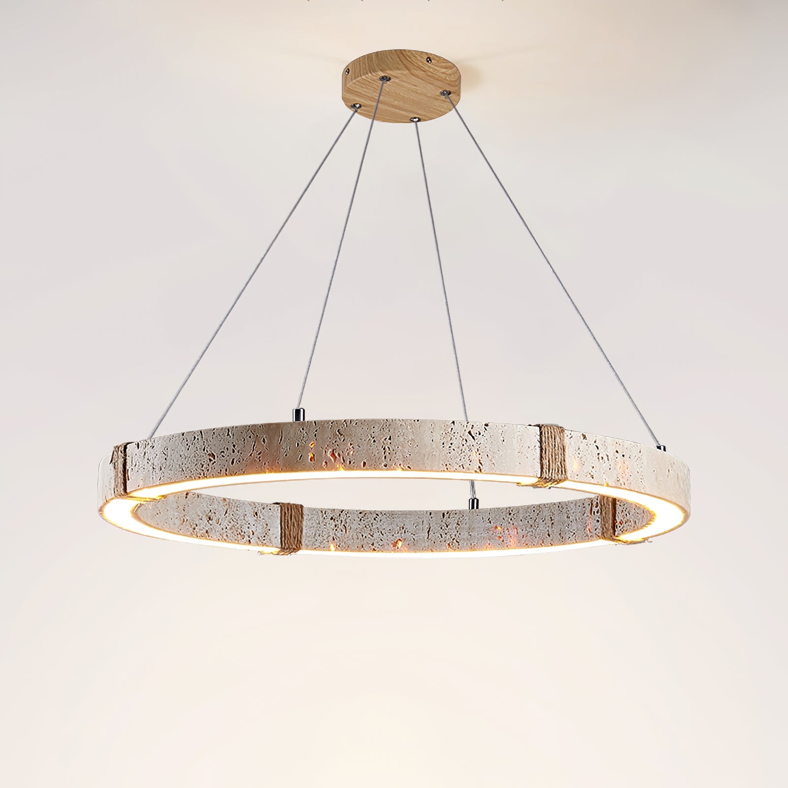 Lumae Ring Travertine Pendant Light - Neutralighting