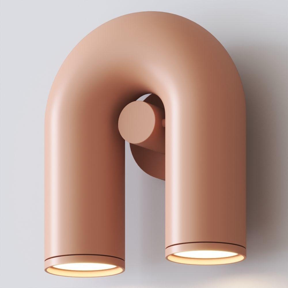 Arisha Wall Lamp U-shaped Design LED Metal, Black/Blue/Gray/Red, Bedroom | ventumra