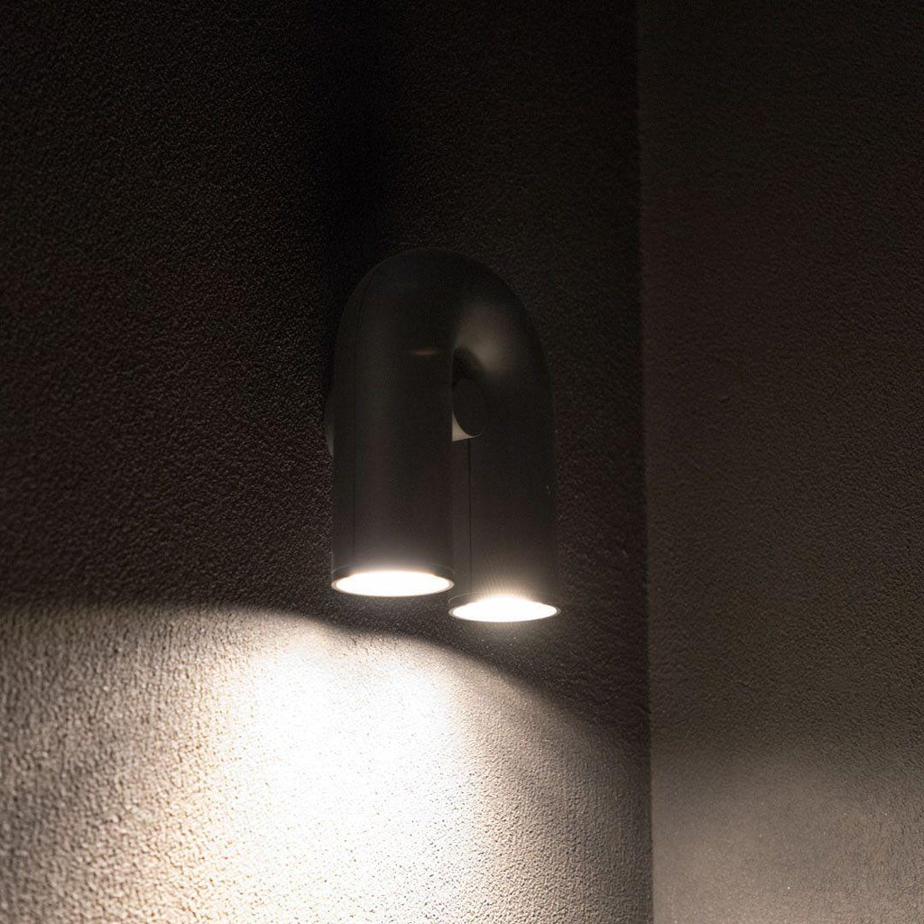 Arisha Wall Lamp U-shaped Design LED Metal, Black/Blue/Gray/Red, Bedroom | ventumra