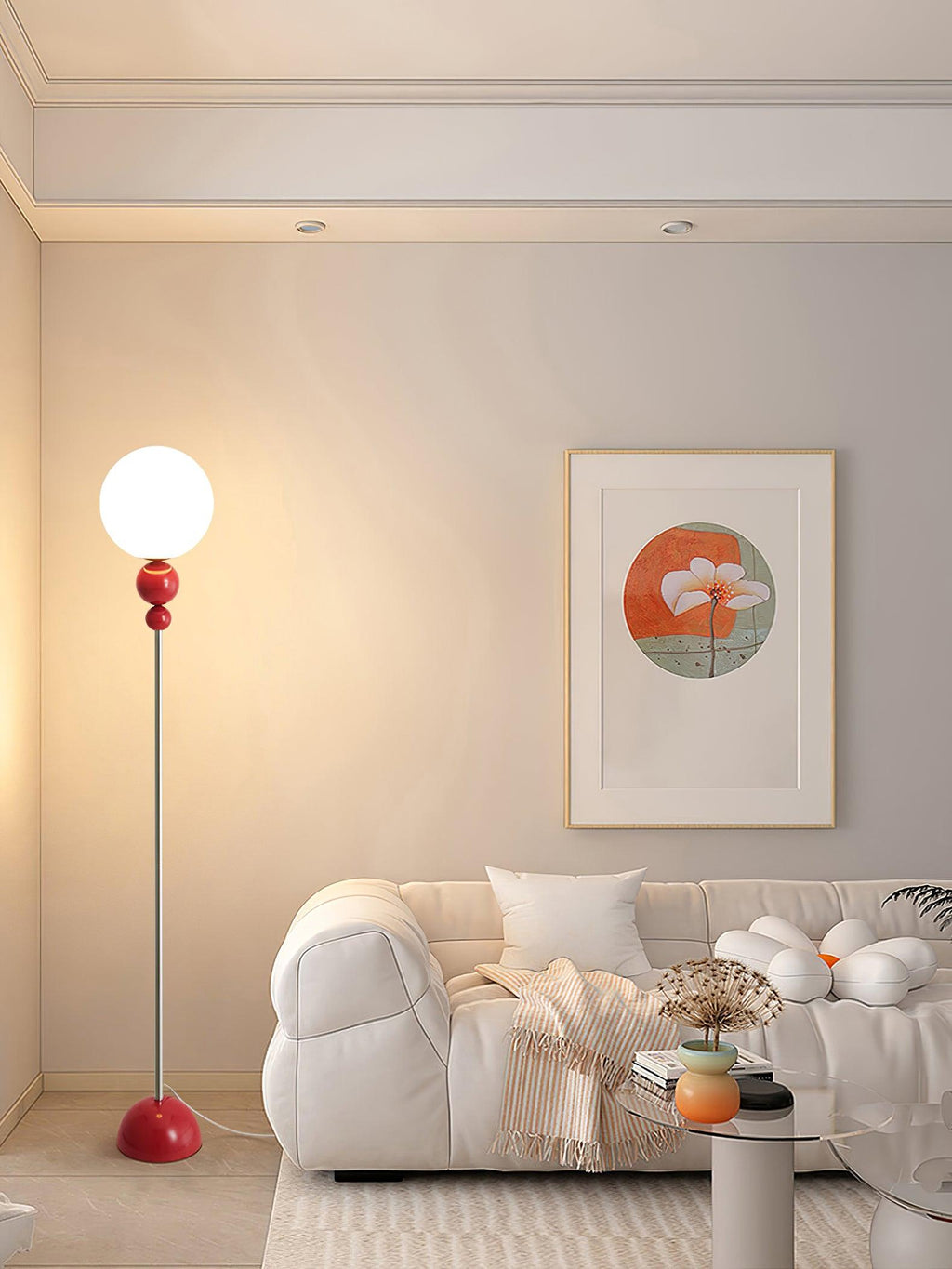 Lumara Floor Lamp in Metal and Glass with Modern Style