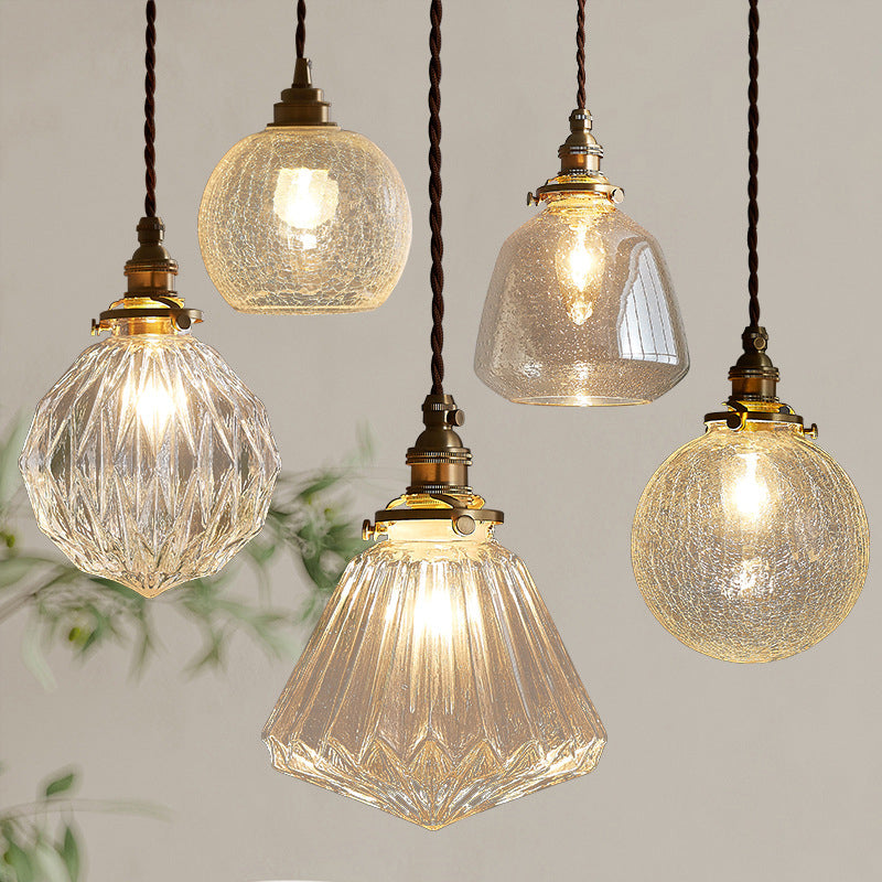 Nordic Clear Glass LED Pendant Light for Modern Interiors and Dining Areas