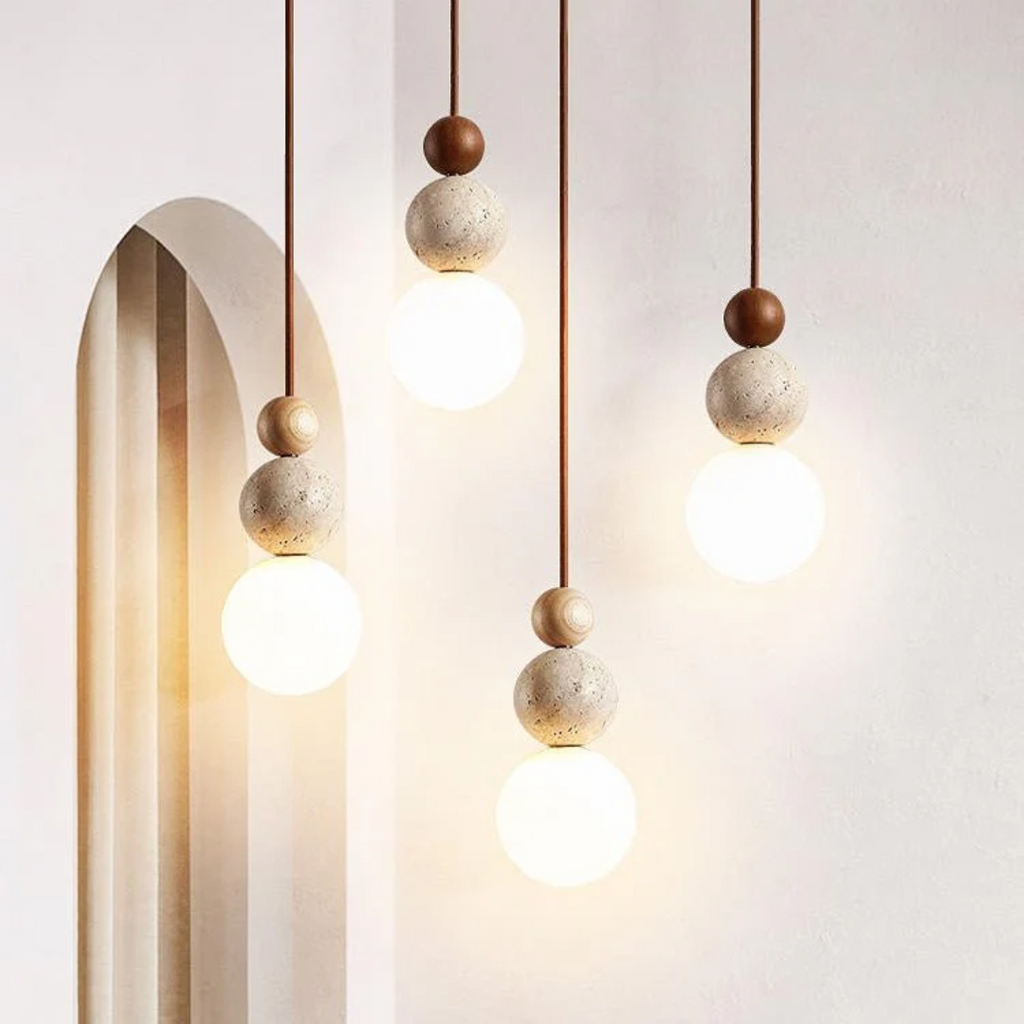 Solara Travertine Pendant Light For Dining And Living Spaces