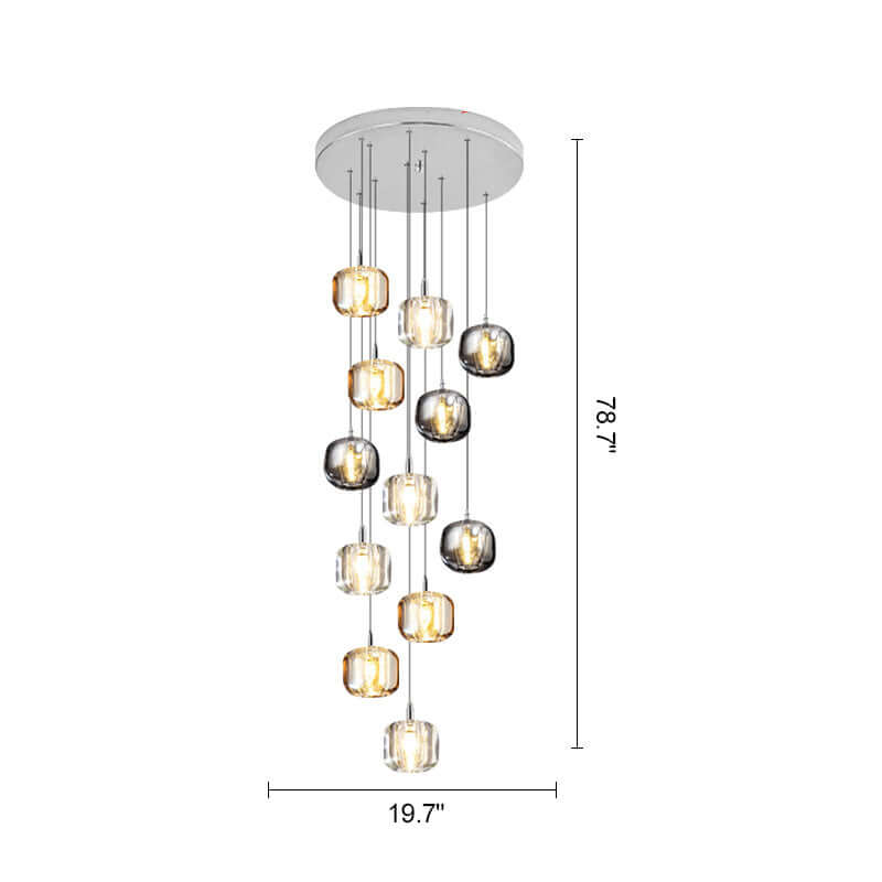 Multicolor Glass Pendant Light Fixture With Layered Lighting | Ventumra