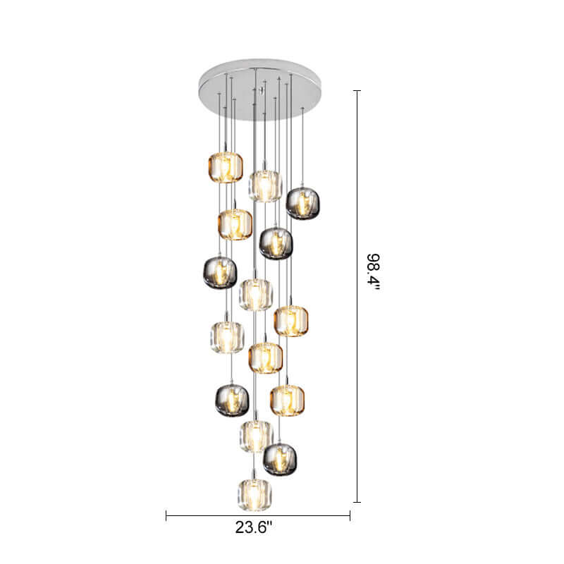 Multicolor Glass Pendant Light Fixture With Layered Lighting | Ventumra
