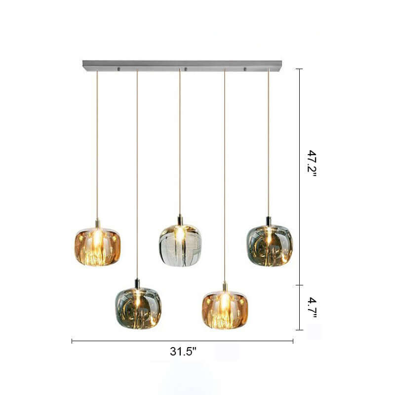 Multicolor Glass Pendant Light Fixture With Layered Lighting | Ventumra