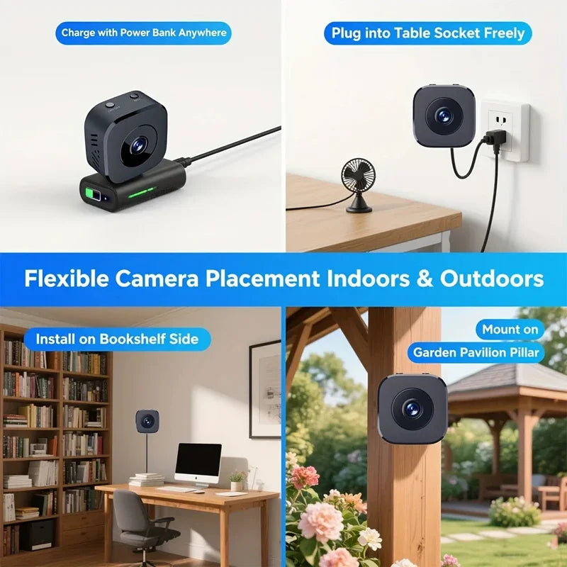 Caméra de sécurité sans fil 8K avec vision nocturne pour intérieur et extérieur | Ventumra