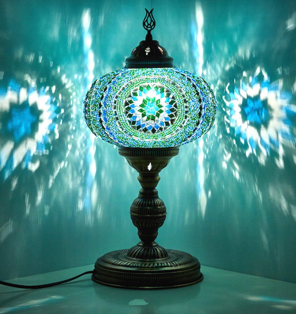 Elegant Astra Mosaic Swan Table Lamp Handmade In Turkey