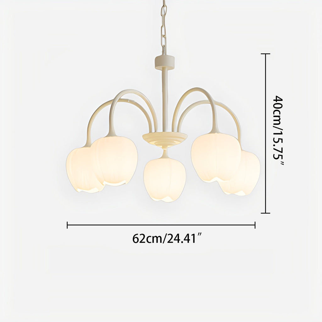 Romantic Tulip Chandelier In Matcha Green Finish | Ventumra