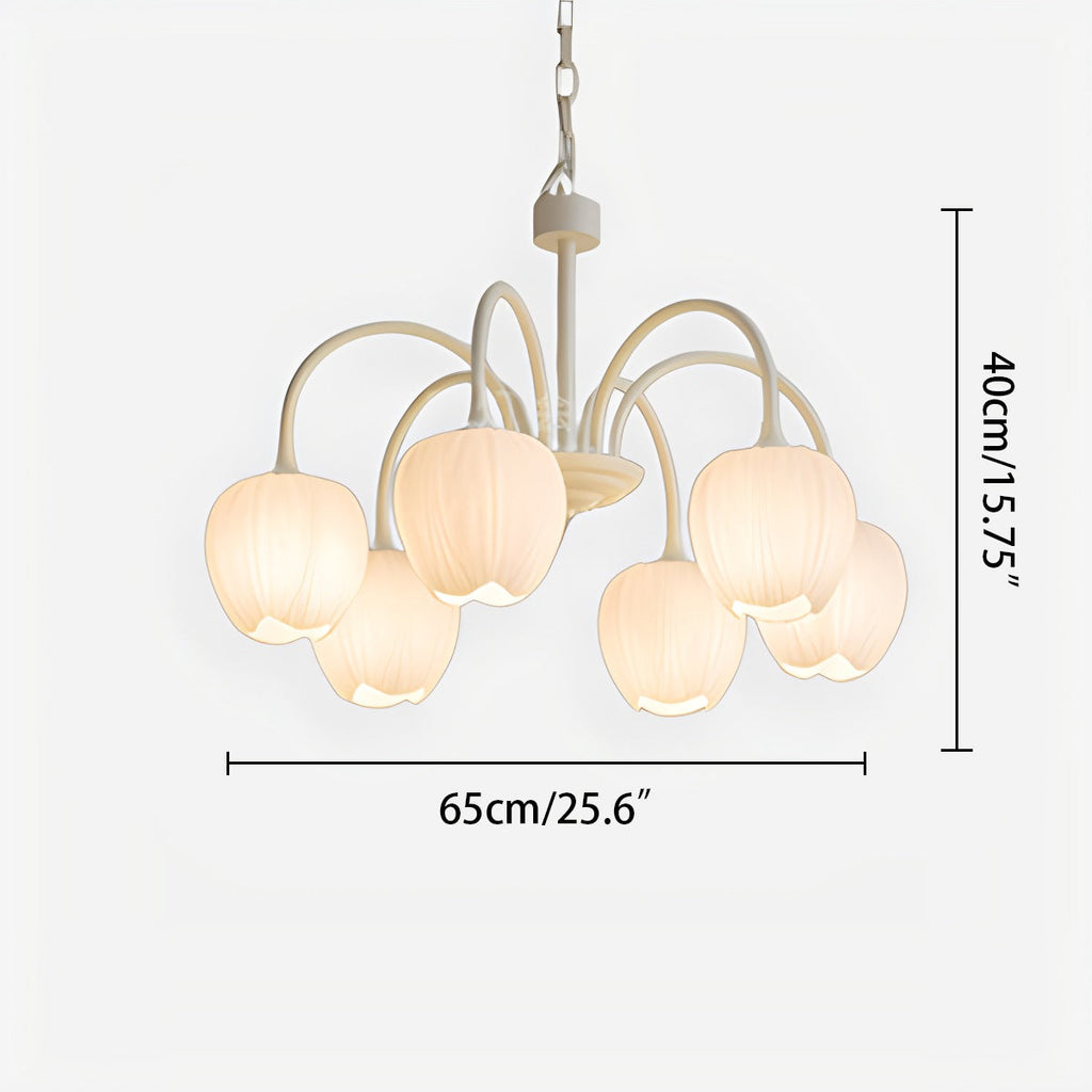 Romantic Tulip Chandelier In Matcha Green Finish | Ventumra
