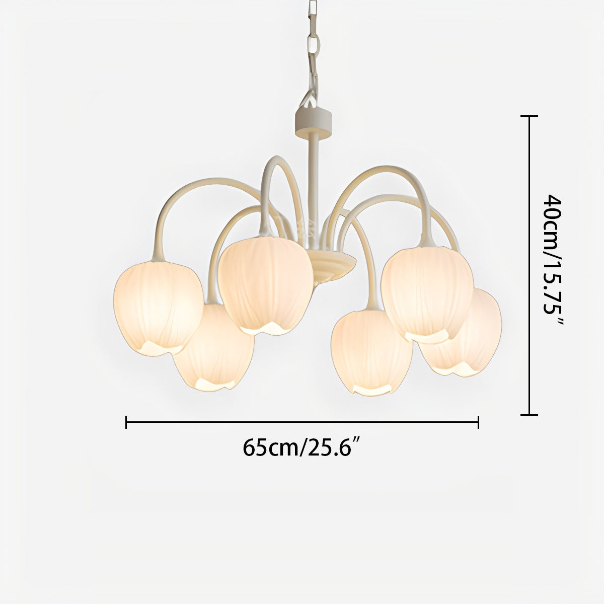 Romantic Tulip Chandelier In Matcha Green Finish | Ventumra