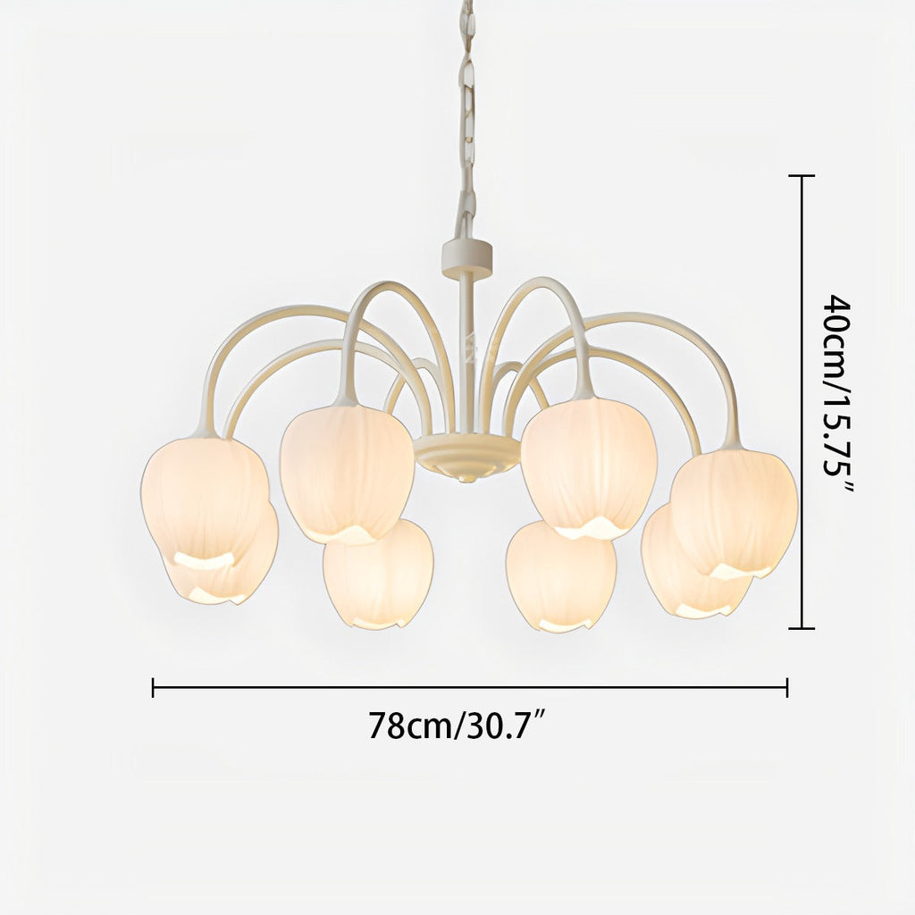 Romantic Tulip Chandelier In Matcha Green Finish | Ventumra