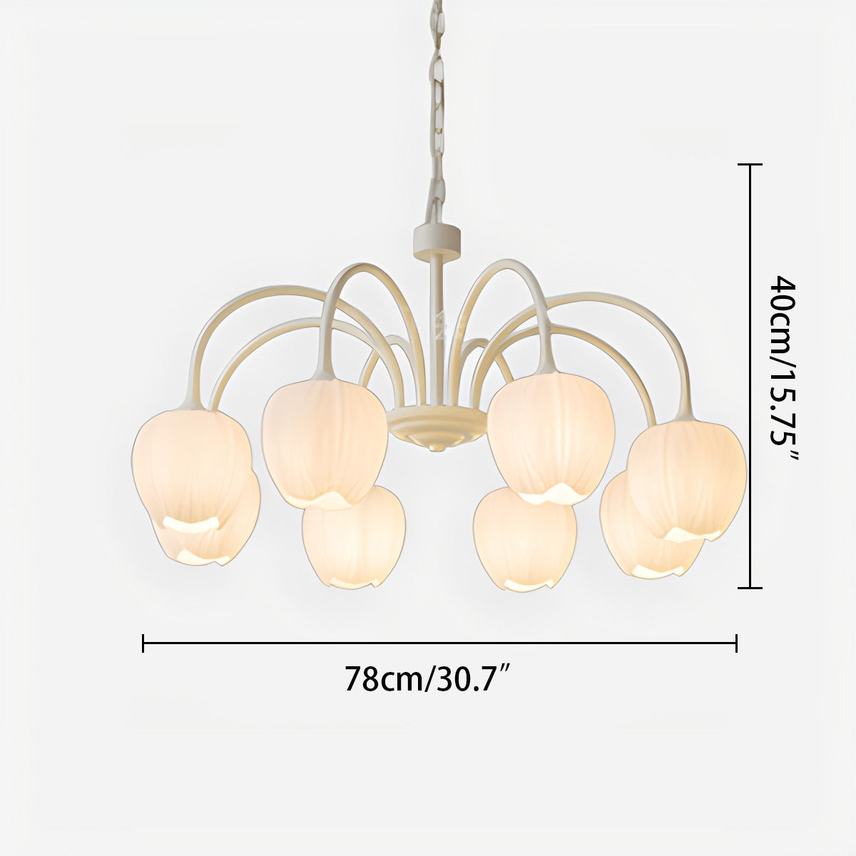 Romantic Tulip Chandelier In Matcha Green Finish | Ventumra