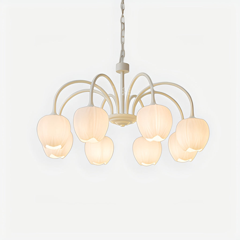 Romantic Tulip Chandelier In Matcha Green Finish | Ventumra