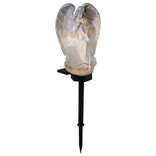 Aurielle Resin Angel Solar LED Outdoor Lamp for Serene Glow