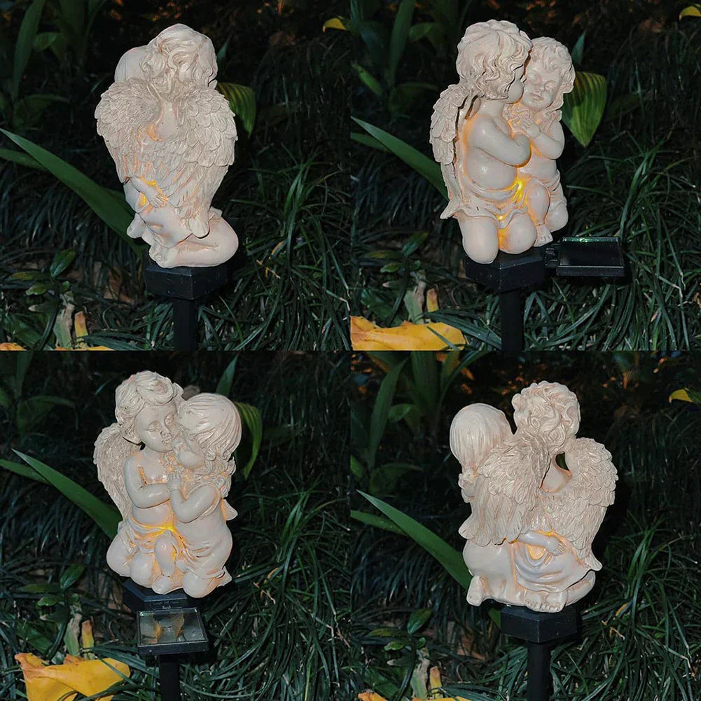 Aurielle Resin Angel Solar LED Outdoor Lamp for Serene Glow