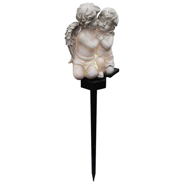 Aurielle Resin Angel Solar LED Outdoor Lamp for Serene Glow
