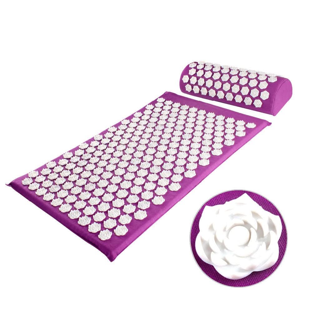 CalmFlow Acupressure Yoga Mat and Cushion Set — High-Density Contoured Node Design